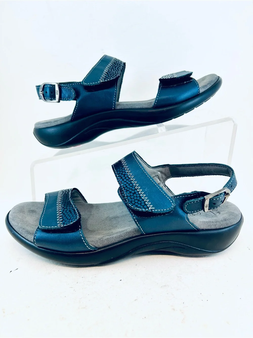SAS Navy Blue Nudu Adjustable Heel Strap Sandals size 6 M - Picture 5 of 11